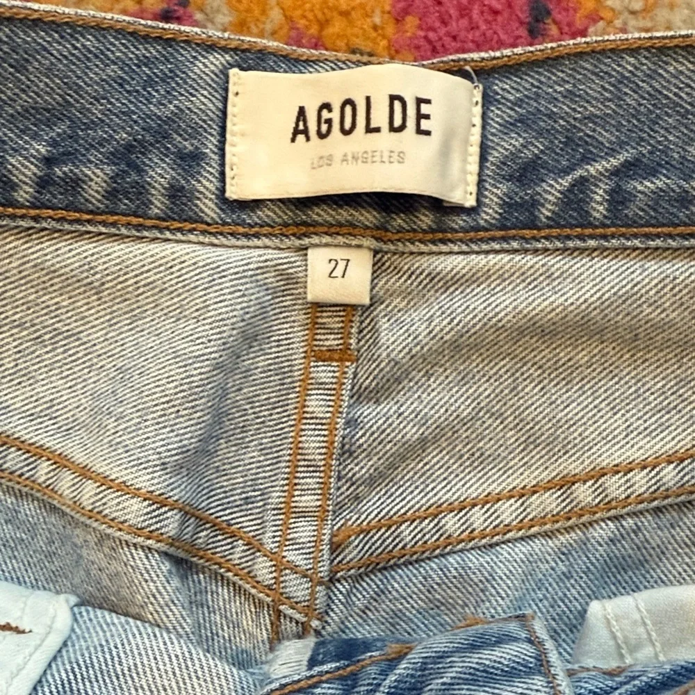 Agolde Light Blue Straight Leg Jeans - Picture 2 of 8